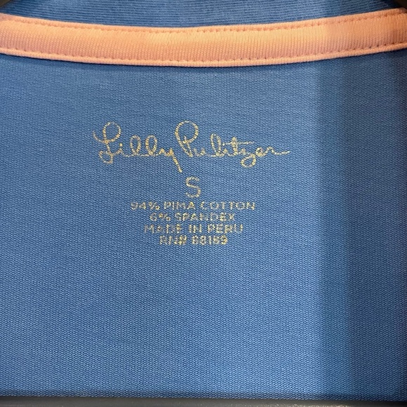 Lilly Pulitzer Men’s Poli Shirt in Coastal Blue - Pima Cotton - Picture 5 of 5